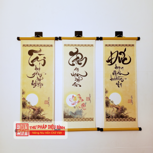 Liễn giấy chữ Tâm, Tài, Đức, góc chụp 4