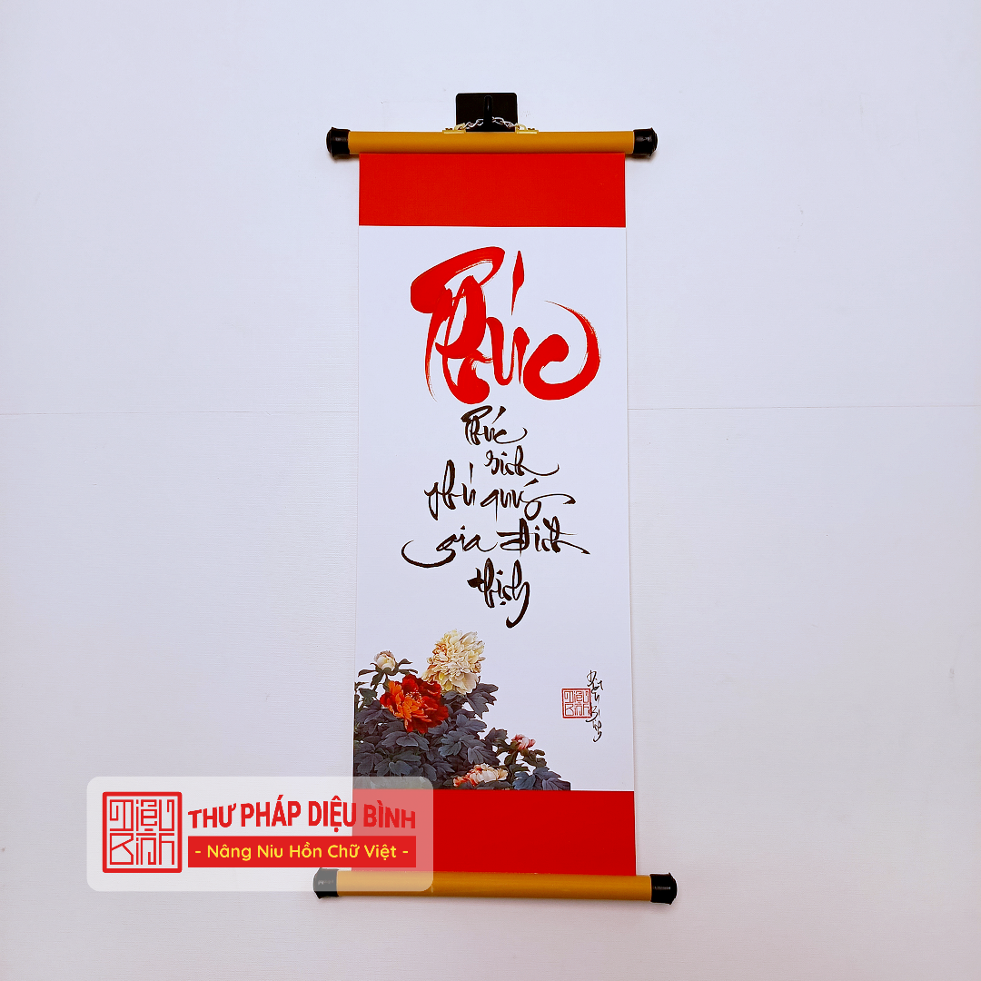 Combo 3 Liễn giấy thư pháp chữ Phúc, Lộc, Thọ - Size bé – Biểu tượng bình an & thịnh vượng cho cuộc sống viên mãn - Diệu Bình Thư pháp