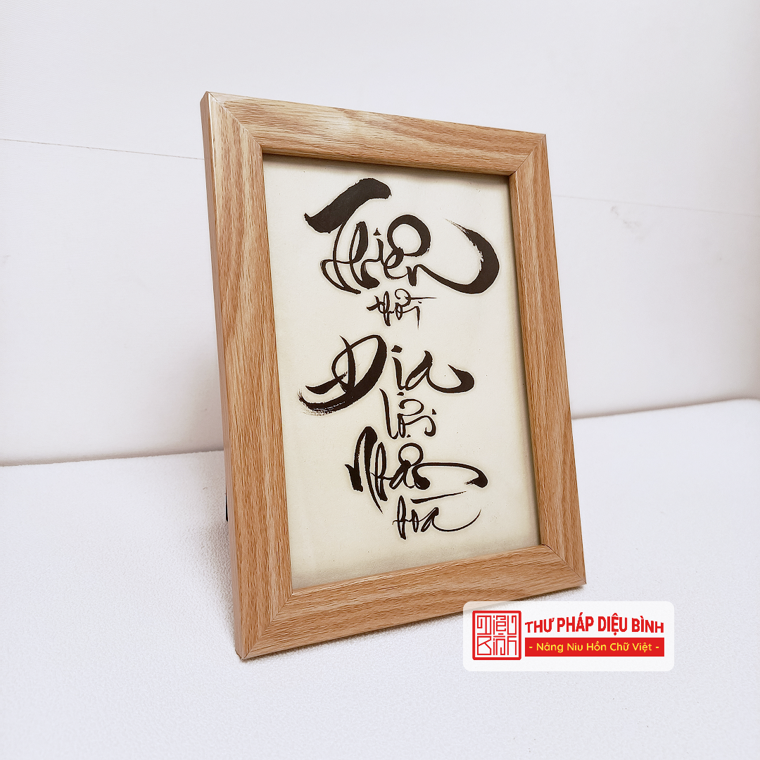 Tranh Thư Pháp “Thiên Thời – Địa Lợi – Nhân Hòa” – Món quà thu hút Thành Công & May Mắn - Diệu Bình Thư Pháp