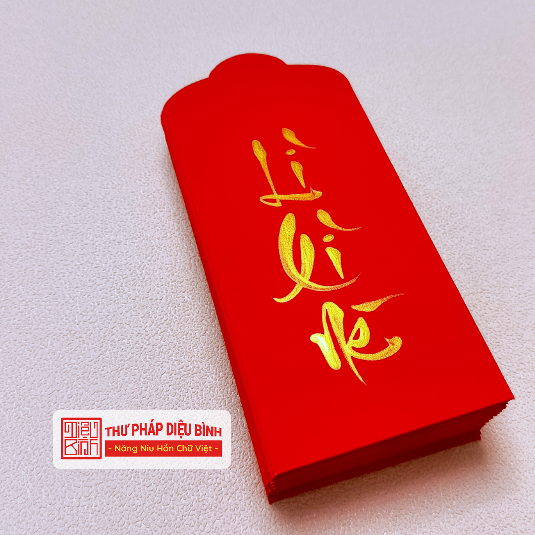 Combo 10 Bao lì xì nghệ thuật chữ thư pháp – Lời chúc vạn điều may mắn cho muôn nhà - Thư pháp Diệu Bình