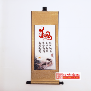 Liễn bo lụa chữ về gia đình, góc chụp 15