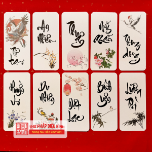 Combo 10 Bookmark chữ thư pháp nghệ thuật – Món Quà Tinh Tế Cho Người Yêu Sách - Diệu Bình Thư Pháp