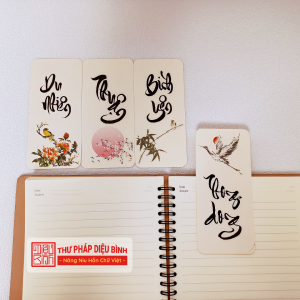 Combo 10 bookmark chữ thư pháp, góc chụp 6