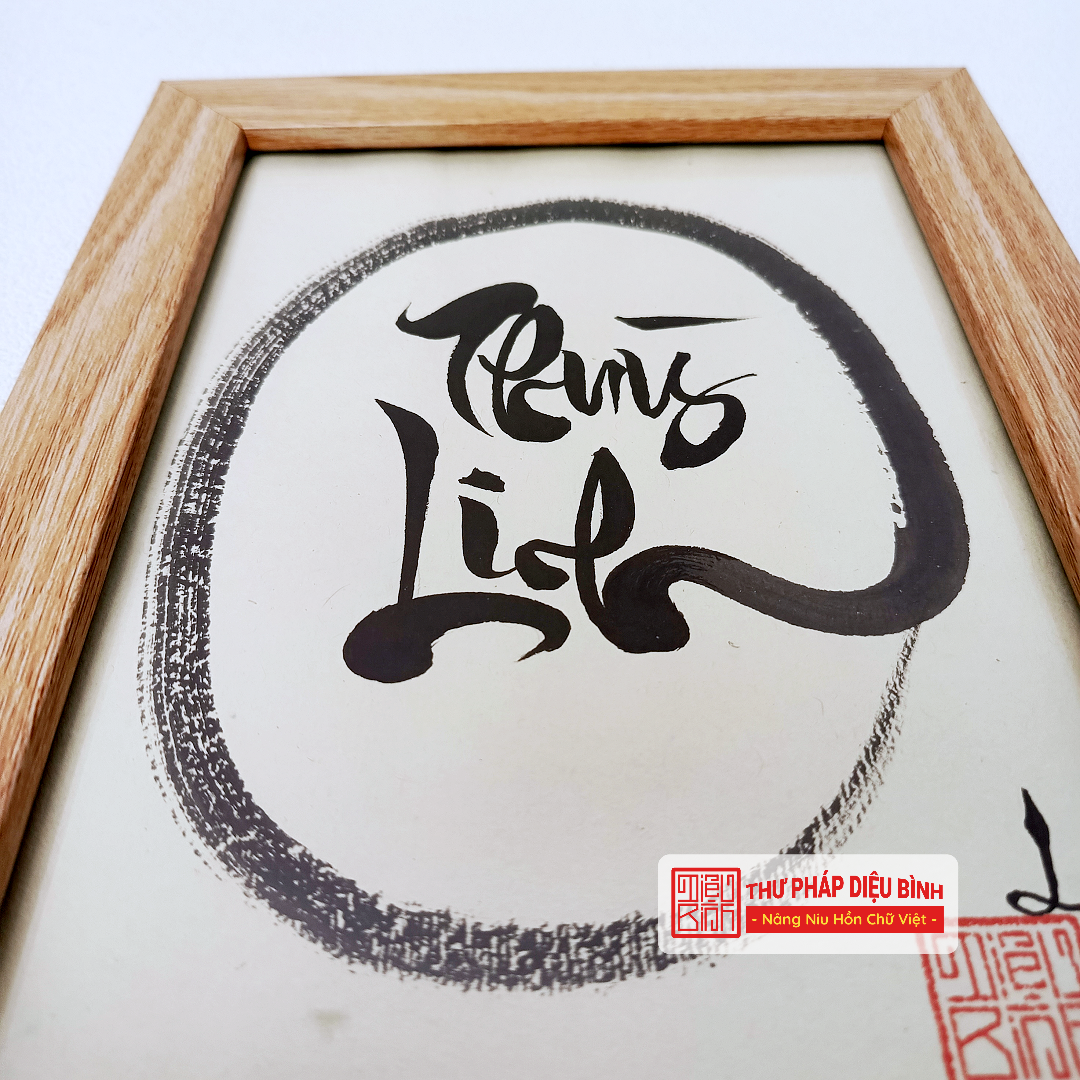Tranh Thư Pháp “Tâm Điểm” – Chính danh 2 chữ - Diệu Bình Thư Pháp