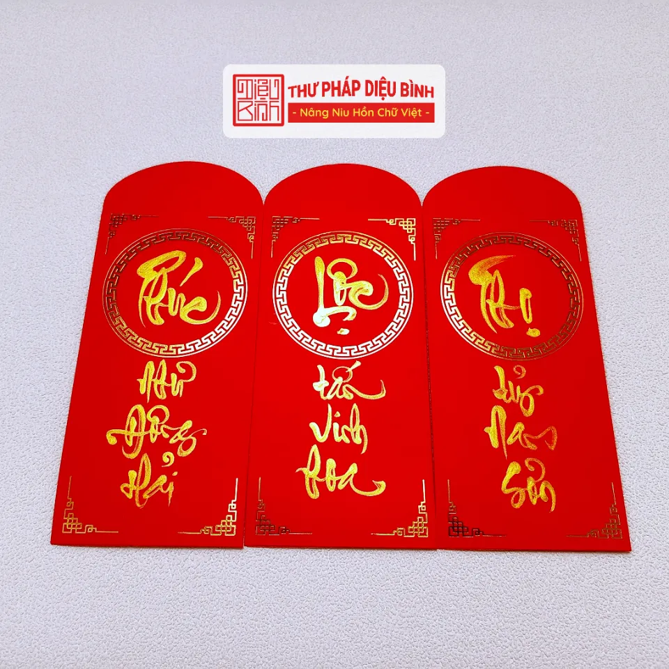 Bao lì xì dập viền kim