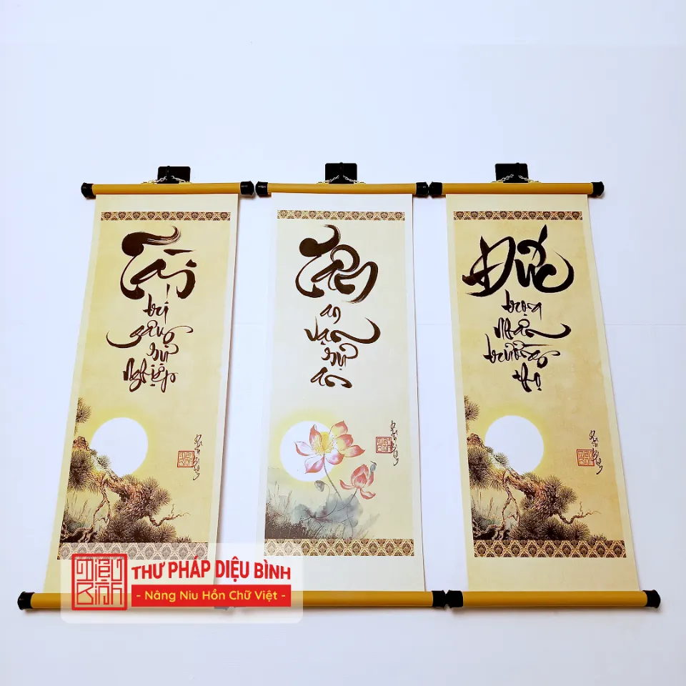 Liễn giấy chữ Tâm, Tài, Đức