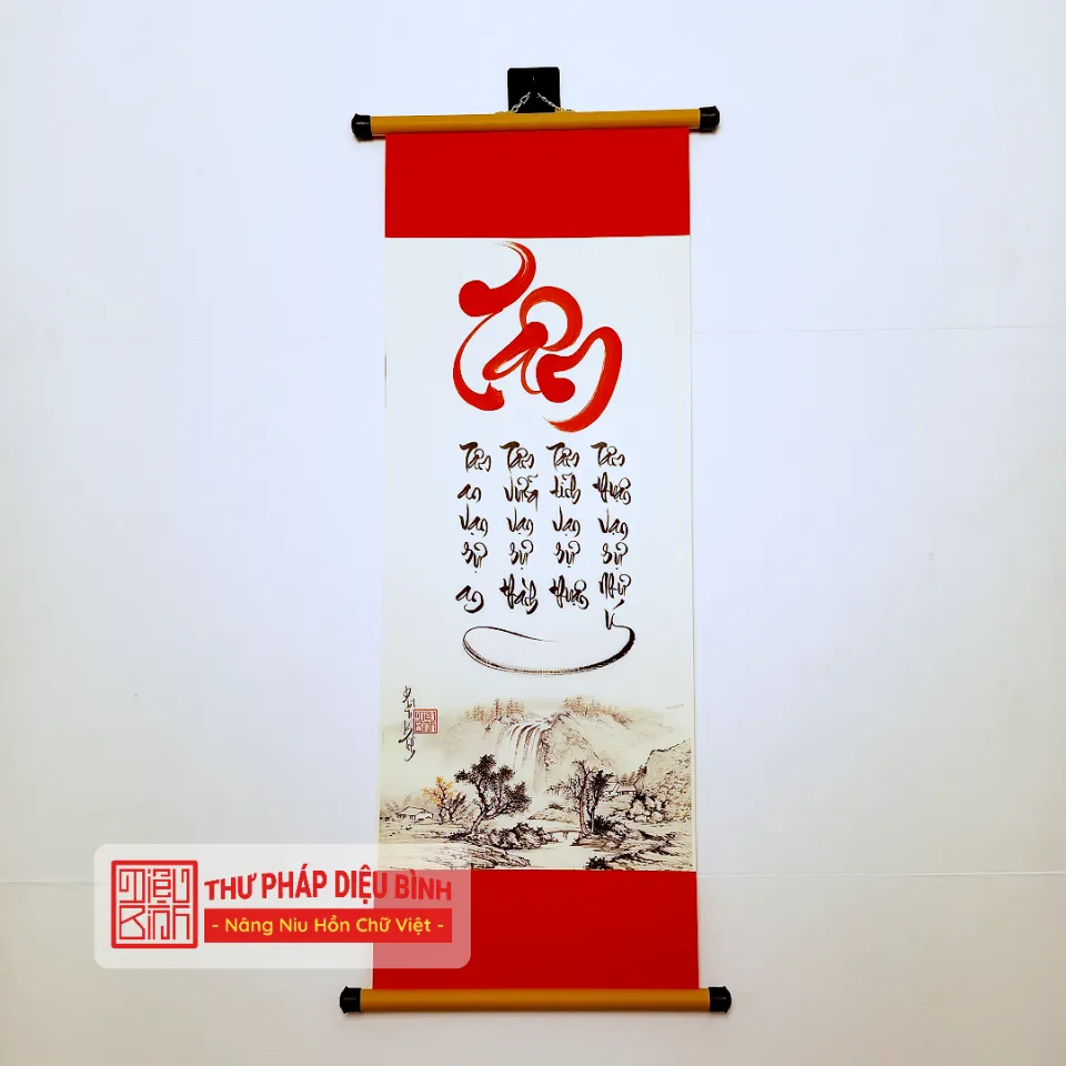 Liễn giấy chữ Tâm